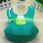 Hot Selling Colorful Baby Bibs, TPE Rubber Baby Food Feeding Pocket,Silicon Baby Bibs