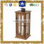 Hot selling brown LED candle wooden lantern for outdoor decor