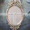 Home decoration exquisite angel carving oval wall mirror