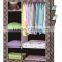 Single Canvas effect Wardrobe Clothes Storage Cabinet
