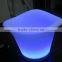 Manufacturer L32*W32*H27CM leather figure PE ice bucket stand lighted with remote control 16 mix changeable colors