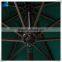UV resistant treated polyester fabric, waterproof,fade resistant Patio Dark Green garden line Umbrella