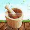 Natural Bamboo Wooden Food Processing Grinding Tank Hammer, Bamboo Wooden Garlic Bowl Easy To Use