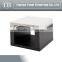 Gloss white and black white marble top side table