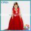 Children Boutique Clothing Girls Fancy Long Red Glitter Cape Snowflake Flower Tulle Dress Christmas Wholesale