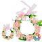 Beautiful Pink Wedding Flower Girl Head Hair Wreath And Matching Bracelet