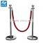 2 pack Titanium Finish Crowd Control Stanchion Posts Red Velvet Rope