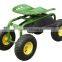 QINGDAO WANTAI Rolling Garden Tractor Scoot Work Seat On Wheels With Bucket Basket TC1852