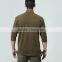 Men's 65% polyester 35% cotton with logo patch zipper collar and pocket military polar fleece jacket