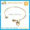 Classic Style Stainless Steel Gold Plated Bracelet Bangles With Elephant Pengant
