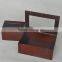 high quality finished glass lid wooden tea box , wooden tea box with glass top