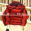 Europe hooded striped knit cardigan sweater irregular