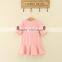 2016 Online Sale Short Sleeve Pure Color Loose Pink Girls Summer Dress Casual Clothes V