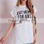 Women custom rolled sleeves white t shirt,elongated t shirt wholesale china