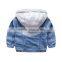 High quality fashion children wear with hood boy kids jean jackets