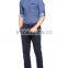 Blue Solid Super skinny Long Sleeve Buttonless Men Shirt