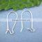 250PCs Silver Plated Ear Wires 11*24mm