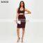 China Manufacturer Fashion Custom Ladies Women Sexy Knitted Bandage Skirt and Crop Top Set