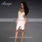 Amigo 2017 new design black spaghetti strap slit midi bandage dress sexy evening dresses for girls party