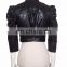 Gothic fetish synthetic leather crop top jacket