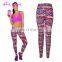 Hot Sale Women Water Print Soft Girls Brushed Leggings 92% Polyester 8% Spandex