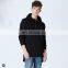 T-MH566 China  Men Black Cotton Quarter Zip Hooded Sweatshirt