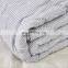 exhibitor canton fair on line live show home textile stripe polycotton with ponpon comforter bedding set with pillow