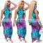 2020 New Arrivals Women Tie Dye Casual Dresses Ladies Bodycon Long Dresses Women Sleeveless Summer Dresses