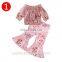 Wholesale of the latest children's boutique long sleeves deep red autumn and winter suits