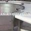 Curved Modular Plastic Conveyor Belt with Rollers