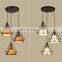 Modern and simple 3 heads Iron pendant light with Fabric for decorate