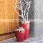 modern red tall floor ceramic vase for home decor,hotel
