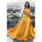 Womens Long Strapless Satin Prom Dress Sleeveless Slit Evening Ball Gown with Pockets