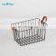 Multifunctional Black Stacking Wire Basket Lightweight Metal Organizer Rack Storage Basket with handle