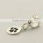 925 sterling silver Paw Print dangle charm fit European DIY snake chain bracelet