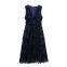 2025 European and American style spring women's plush V-neck sleeveless layered cake dress