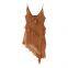 Summer new women's asymmetric layered decorative sexy suspender dress