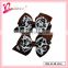 The newest design baby hair accessories leopard print pattern solid double layers ribbon bow barrette hair clip (DW--0045)