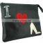 Costom Printed leather Black zipped clutch bag with pictures