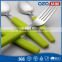 Non-slip green plastic handle forged steel knives cutlery silver