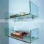 Modern wall mounted wall bathroom corner tempered glass for shelf