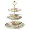 Factory 3 tiers Ceramic display stand for wedding cake plate wholesale