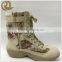 Leather camouflage tactical combat military boots with zipper for man