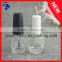 wholesale custom 15ml square glass empty nail polish bottle with uv metallic silver square cap