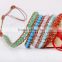 the sea blue pink crystal bracelet fashion Agate beads charm bracelet women jewelry 5 coil winding leather bracelet bangles