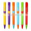 Color blocking ballpoint pen with colorful rubber grip;
