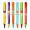 Color blocking ballpoint pen with colorful rubber grip;