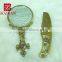 Charms rhinestone makeup mirror set