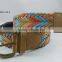 shine colorful woven pu leather fake leather belt for girl