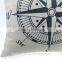 Nautical print throw pillow case/cushion cover Nautical Pillow Mediterranean style Anchors Compass